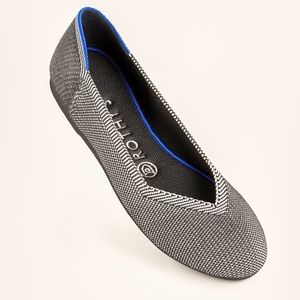 NIB: Rothys Grey Birdseye Flat ! Retired Pattern